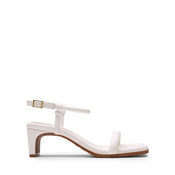 [Wonder Cloud] Hera One-strap Square Toe Rectangular Heel Sandals - WHITE - 1